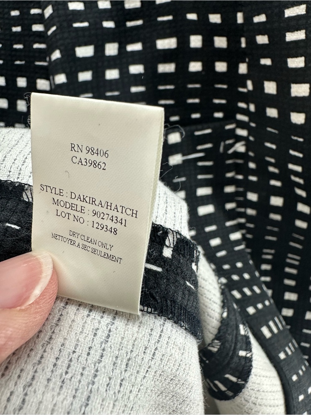Theory Womens Straight Pencil Black White Hatch Grid Knee Length Skirt Size 4 - Picture 10 of 10